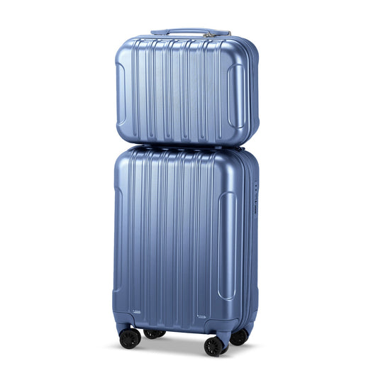 Vertical Pattern Two-piece Set 20 Inch Expandable With 14 Inch Suitcase Inkedjoy