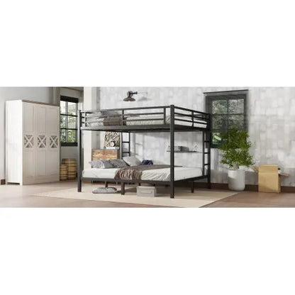 Metal King Over King Bunk Bed-Black My Store