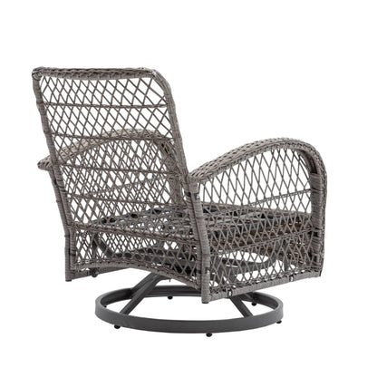3pc Outdoor Swivel Rocker Chairs, 360  Rocking Patio Set With Thick Cushions My Store