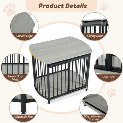 31.5 Furniture Style Dog Crate For Small And Medium Dogs, Wooden Cage Indoor Kennel Furniture, Modern Dog Crate End Table With Double-Doors My Store
