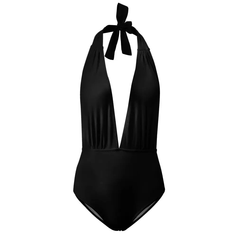 Ladies Halter One Piece Bikini Swimsuit Inkedjoy