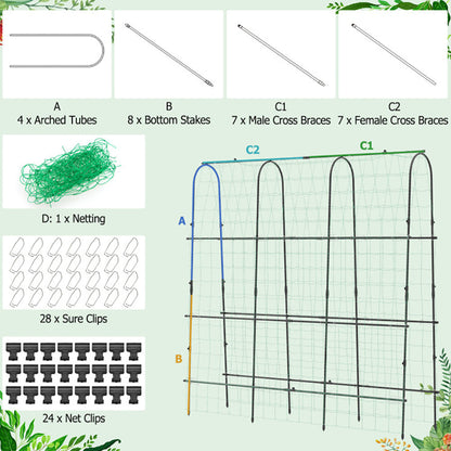 71 X 71 Inch U-Shaped Tall Garden Arched Trellis For Climbing Plants My Store