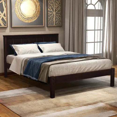 Platform Bed Frame With Headboard, Wood Slat Support, No Box Spring Needed,Twin, Espresso My Store
