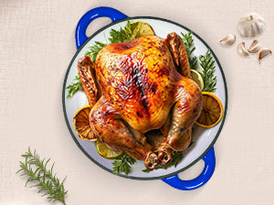 2-in-1 Enameled Cast Iron Dutch Oven Large Double Handle - Oven Safe up to 500°F Ohberri