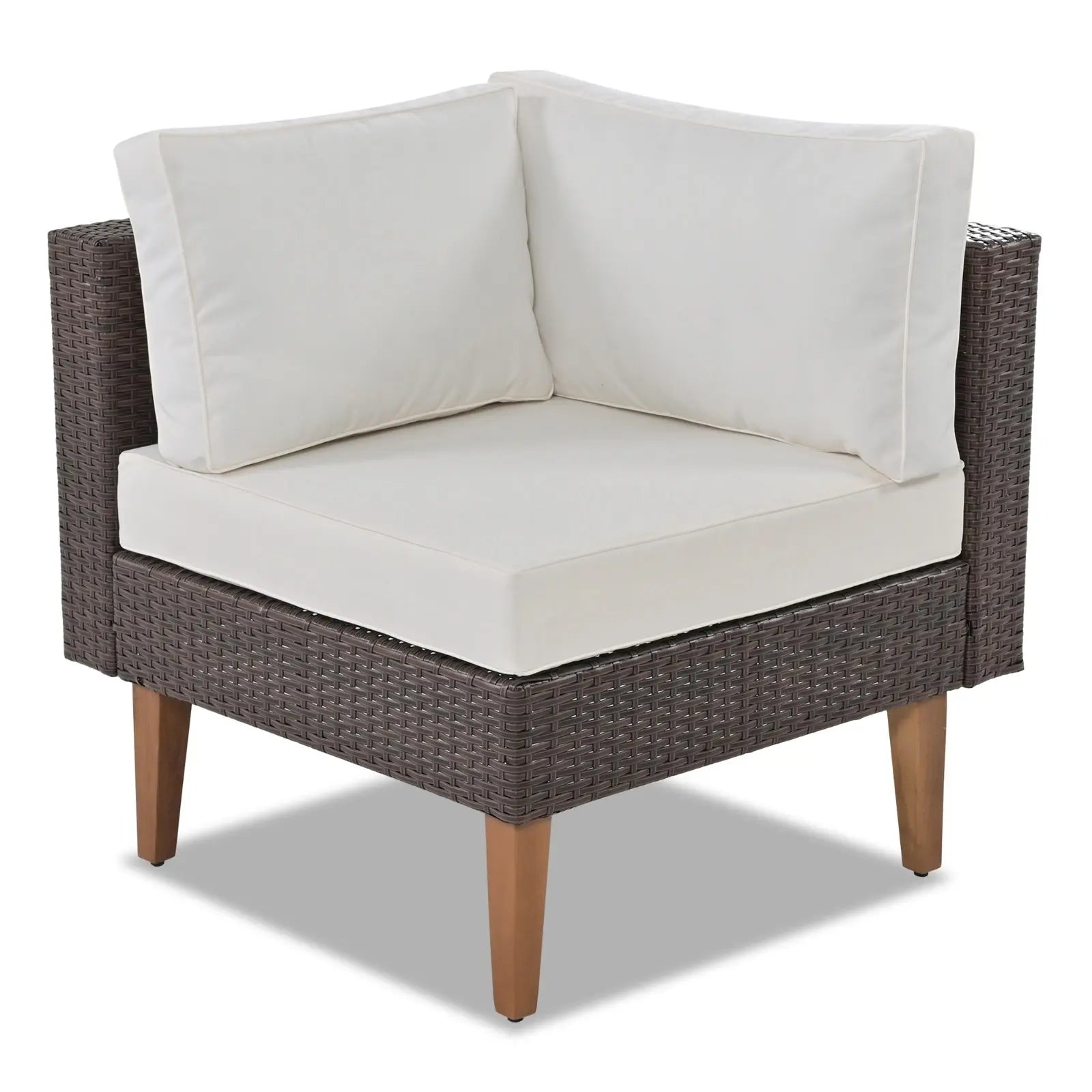 4-Piece Outdoor Wicker Sofa Set, L-Shape Patio Furniture With Colorful Pillows My Store