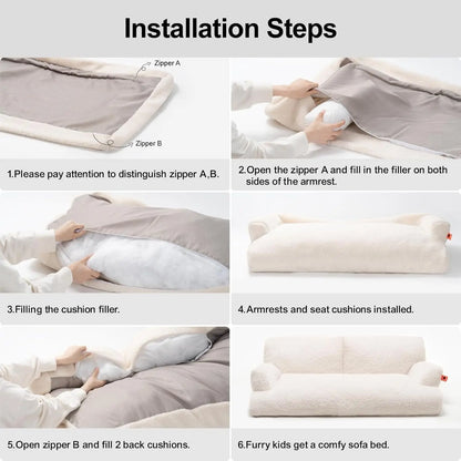 Washable Small Dog Bed - 25.6x19.7x7.9 Inch With Removable Cover & Non-Slip Bottom My Store