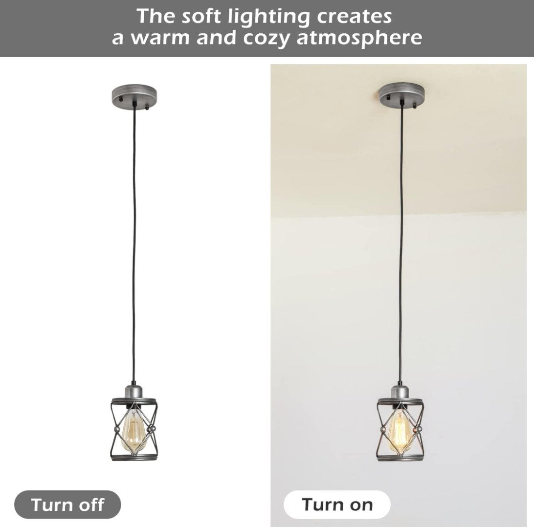Pendant Light, Farmhouse Lamp With Silver Grey Adjustable My Store