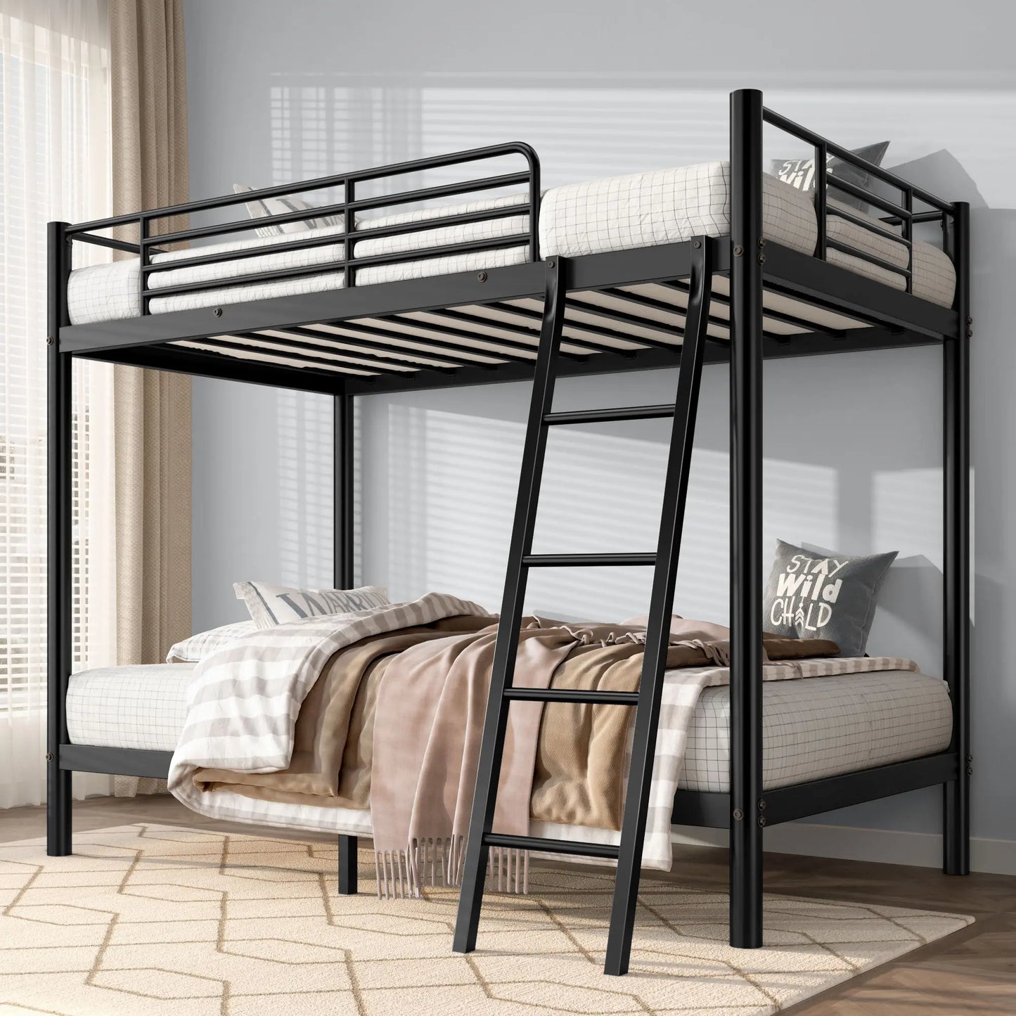 Loft Bunk Bed Twin Over Twin Size With Ladder My Store