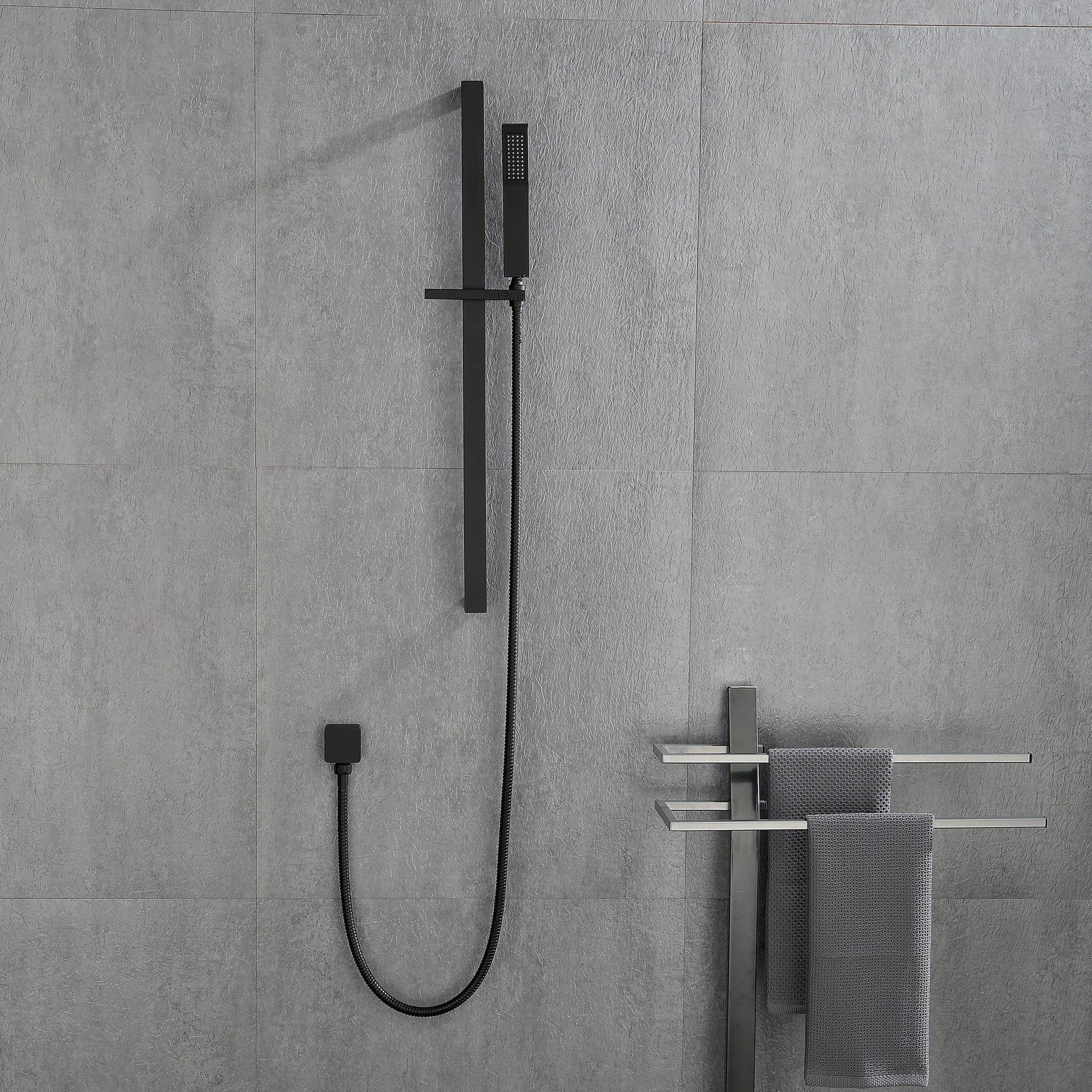 Handheld Shower head With 28 Inch Slide Bar And 59 Inch Hose Inkedjoy