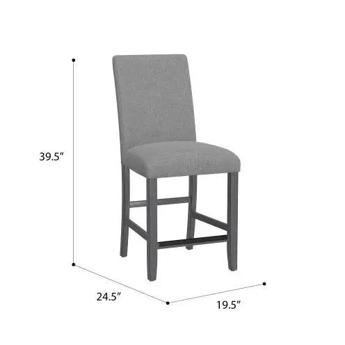 Wallace Bay Zeph Gray Upholstered Barstools, Set Of 2 My Store