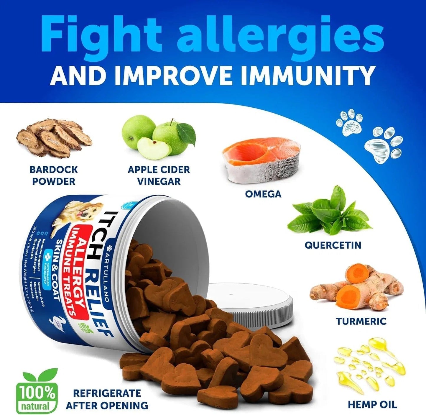 Support Gut Health Itchy Skin Allergies Immunity Yeast Balance Dog Probiotics -180 Probiotic Chews My Store