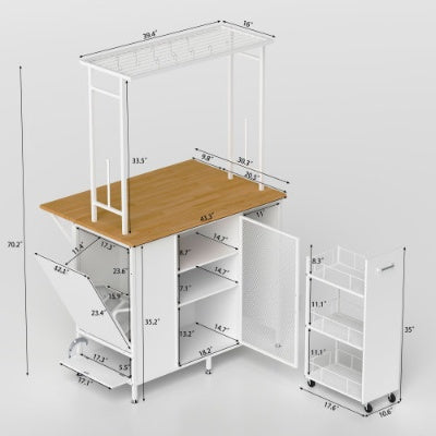 Kitchen Island With Storage Space White Inkedjoy