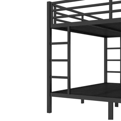 Metal King Over King Bunk Bed-Black My Store