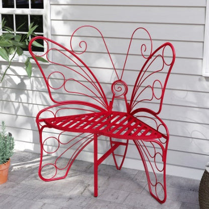 Modern Butterfly Cast Metal Garden Bench Inkedjoy