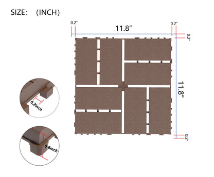 Waterproof, Wear-resistant, DIY Assembly, Garden, Courtyard, Balcony,plastic Flooring Inkedjoy