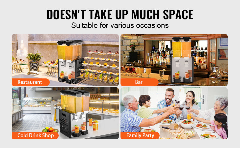 Tanks Commercial Beverage Dispenser 10L/12L/18L Per Tank Juice Dispenser Stainless Steel Ohberri