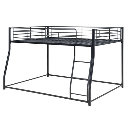 Metal Floor Bunk Bed, Full XL Over Queen, Black My Store