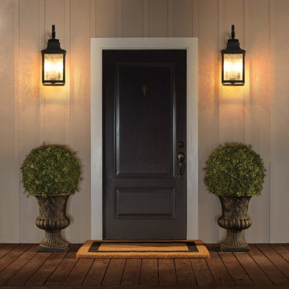 Large Outdoor Glass Wall Light Supports Many Types Of Bulbs -2 Packs Inkedjoy