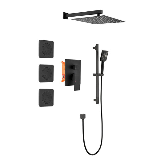 Shower System With Hand-held, Slide Bar, Spray Inkedjoy