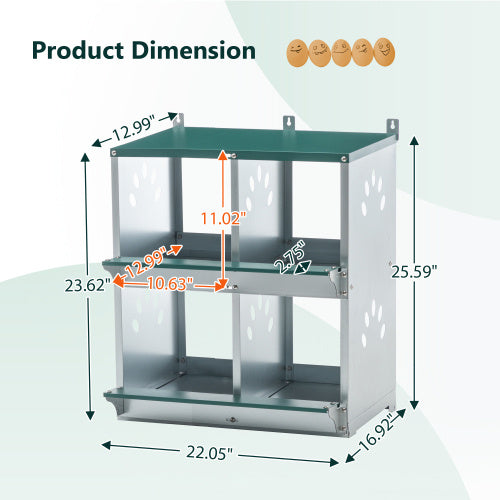 4 Compartment Chicken Nesting Boxes Inkedjoy