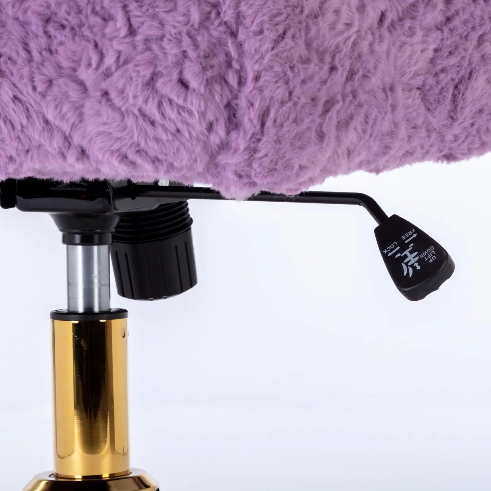 A&A Furniture Office Chair,Artificial Rabbit Hair Home Office Chair With Golden Metal Base,Adjustabl My Store