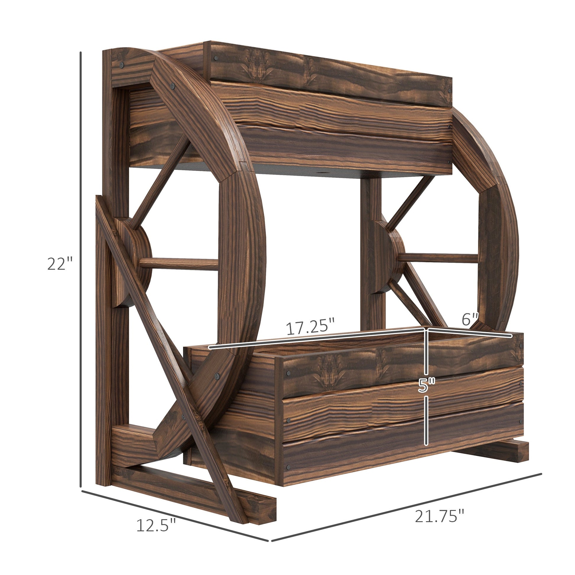 Wooden Wagon Planter Box, 2-Tier Raised Garden Bed, For Vegetables Flowers Herbs My Store
