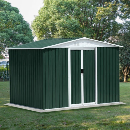 8x6 Feet Apex Roof Dark Grey With Aluminum Alloy Frame And Sliding Door Inkedjoy