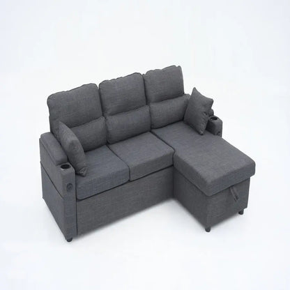 2 In 1, L-Shaped Pull Out Sectional My Store