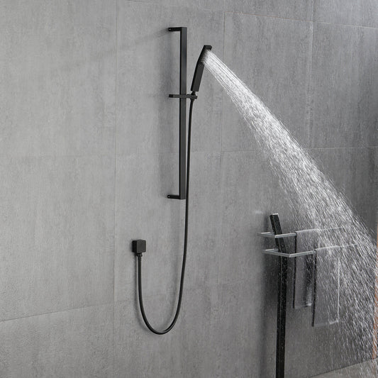 Handheld Shower head With 28 Inch Slide Bar And 59 Inch Hose Inkedjoy
