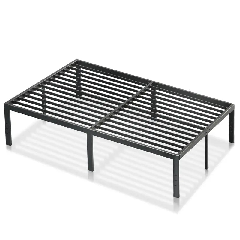 Classic Iron Bed Frame Mattress Under Bed Storage No Box Spring Needed Queen-Black My Store