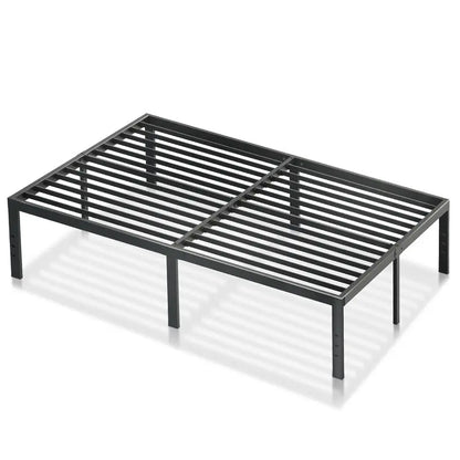 Classic Iron Bed Frame Mattress Under Bed Storage No Box Spring Needed Queen-Black My Store