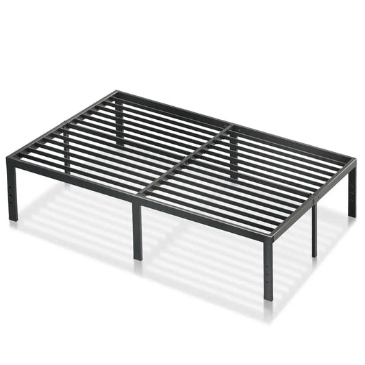 Classic Iron Bed Frame Mattress Under Bed Storage No Box Spring Needed Queen-Black My Store