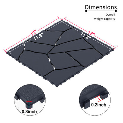 Waterproof, Wear-resistant, DIY Assembly, Garden, Courtyard, Balcony,plastic Flooring Inkedjoy