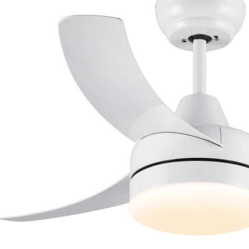 42 Inch Indoor White Ceiling Fan With LED Light My Store