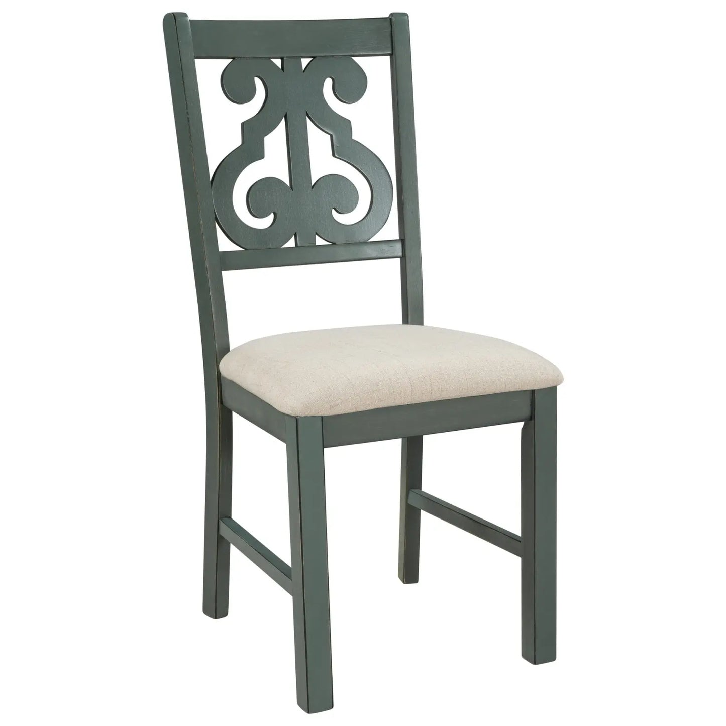TREXM 5-Piece Round Dining Set With Fabric Chairs & Special-shaped Legs My Store
