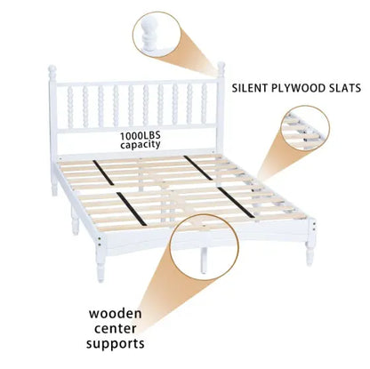 Solid Rubberwood Bed My Store