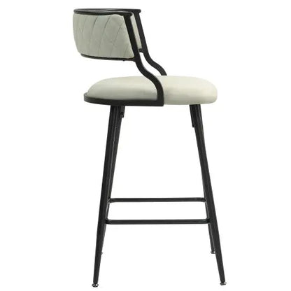 SET OF 2, 26 Counter Height Bar Stools PU Cover Kitchen Island Counter Bar Stool With Black Powder Coating Base And Footrest My Store