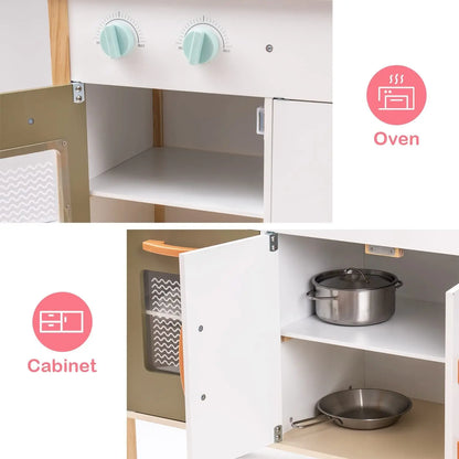 Wooden Pretend Play Kitchen Playset For Toddlers My Store