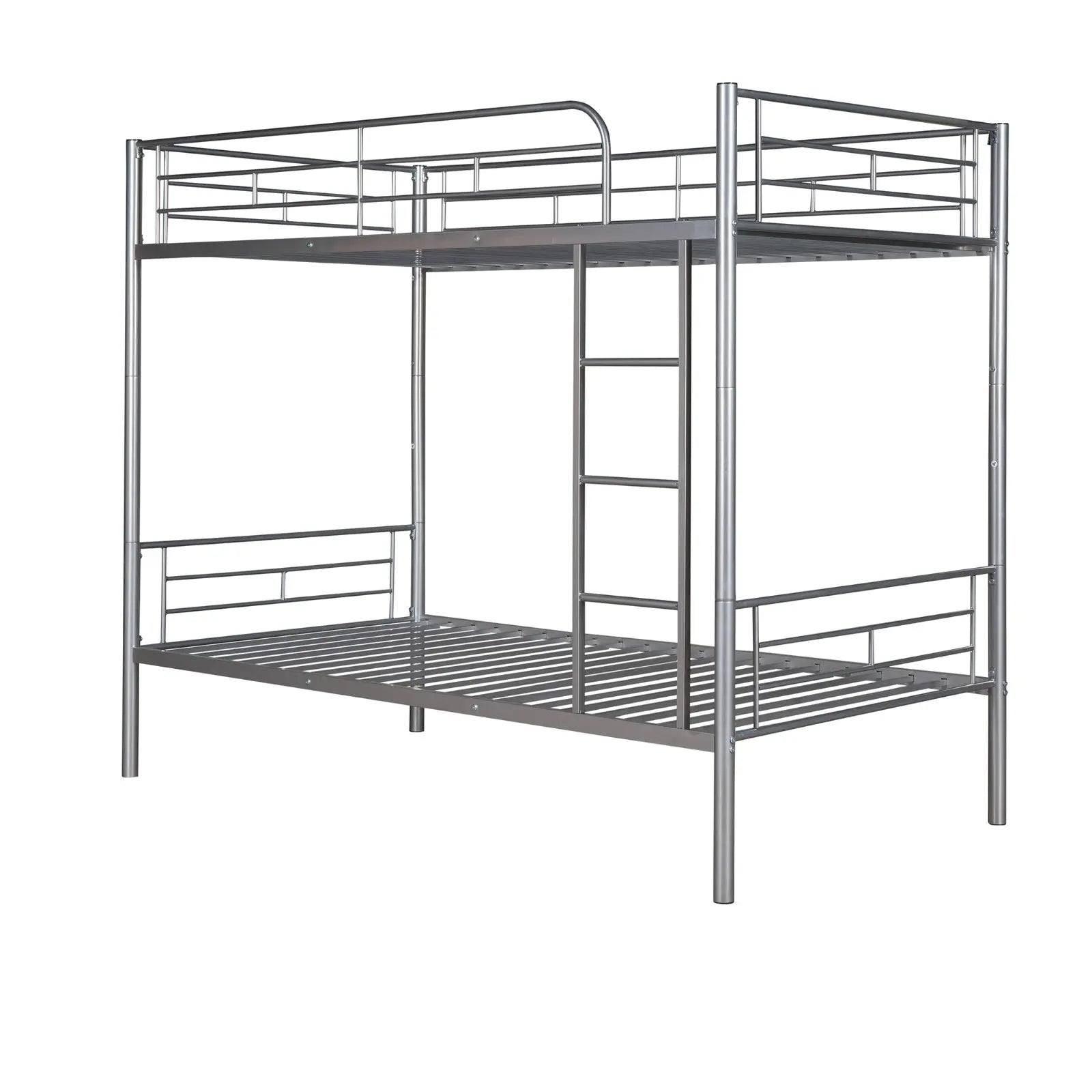 Twin Over Twin Metal Bunk Bed  Silver My Store