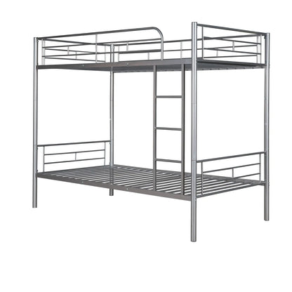 Twin Over Twin Metal Bunk Bed  Silver My Store