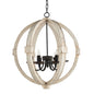 6 - Light Wood Chandelier With Adjustable Chain Inkedjoy