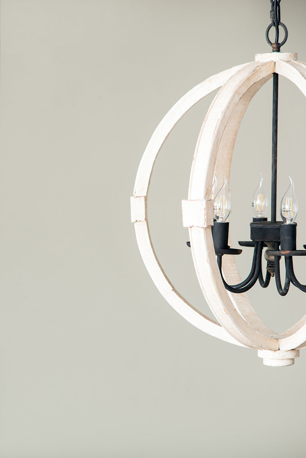 6 - Light Wood Chandelier With Adjustable Chain Inkedjoy