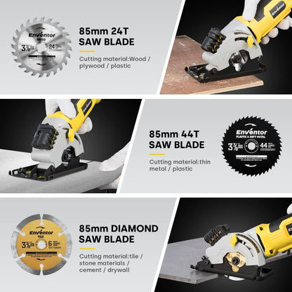 Mini Circular Saw 580W 4000 RPM Compact Electric Circular Saw With Three 85mm Saw Blades Inkedjoy
