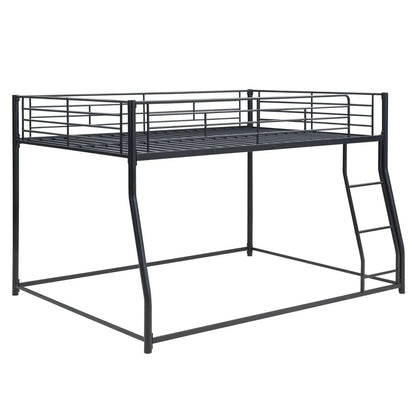 Metal Floor Bunk Bed, Full XL Over Queen, Black My Store