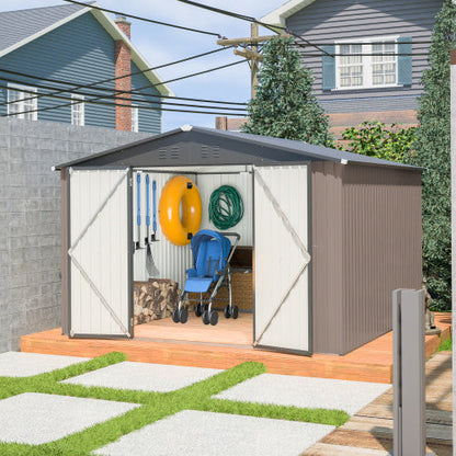 10' X 10' Metal Storage Shed Inkedjoy