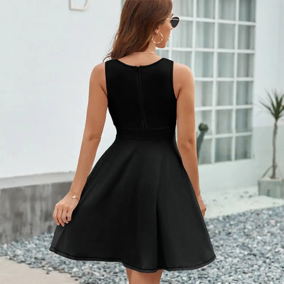 Ladies Sleeveless Black Dress Inkedjoy