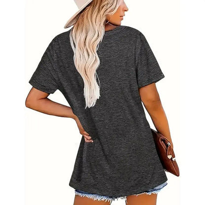 Women's Graphic T Shirts Letter Print Short Sleeve Loose Casual Summer Tops My Store