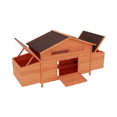 Large Wooden Chicken Coop With 2 Sides Nesting Boxes,2 Free-range Doors My Store