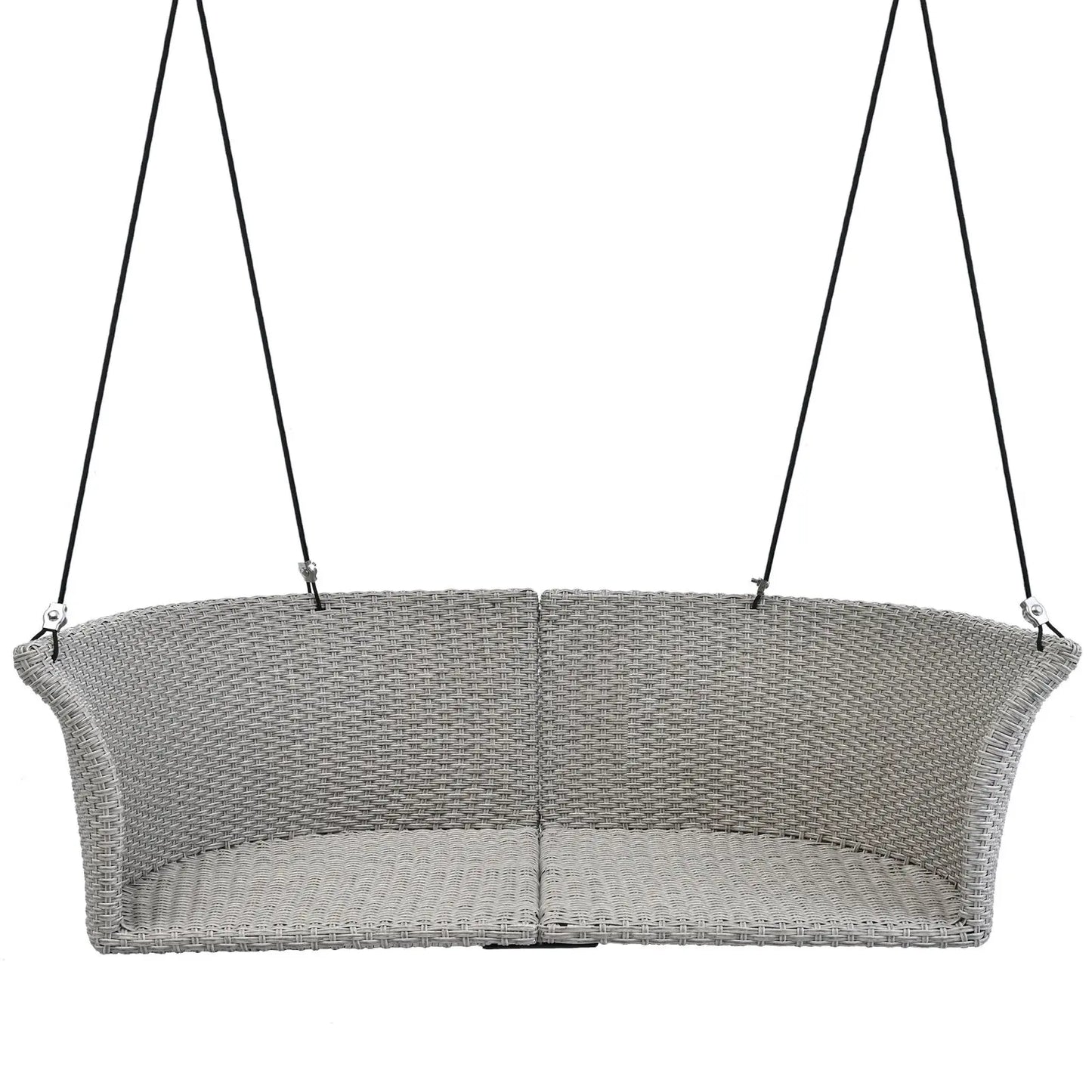 GO 51.9 2-Person Hanging Seat, Rattan Woven Swing Chair, Porch Swing With Ropes, Gray Wicker And C My Store