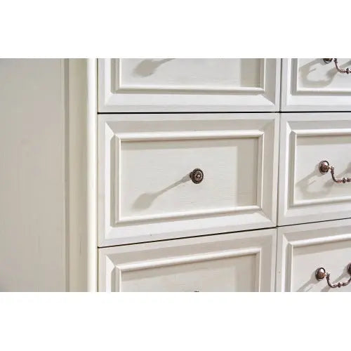 Farmhouse Style 6 Drawer Dresser Chest With Base Wooden Rustic Chest Of Drawers, Storage Dresser Organizer For Bedroom, Living Room, Beautiful Sturdy And Durable My Store